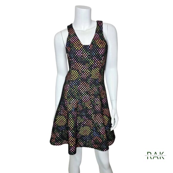 TRINA TURK "Renita" Multi-Colored Floral Netted Overlay Dress | Size S - Picture 2 of 5